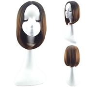 2 piezas Pelucas Cosplay Corto Derecho Chelín para Anime Disfraz Fiesta Víspera de Todos los Santos Navidad (Color : Marrón)