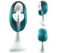 2 piezas Pelucas Cosplay Corto Derecho Chelín para Anime Disfraz Fiesta Víspera de Todos los Santos Navidad (Color : Azul)