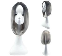 2 piezas Pelucas Cosplay Corto Derecho Chelín para Anime Disfraz Fiesta Víspera de Todos los Santos Navidad (Color : Gris)