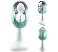 2 piezas Pelucas Cosplay Corto Derecho Chelín para Anime Disfraz Fiesta Víspera de Todos los Santos Navidad (Color : Verde)