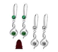 2 Piezas Pendientes de Circón Con 1 Bolsa De Franela, Pendientes De Gotas Para Mujeres, Pendientes Colgante, Pendientes Brillantes De Circón Brillante, Accesorios De Bisutería, Regalos Para Mujeres,