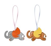 2 Piezas Pendientes De Elefantes De Dibujos Animados, Coles De Cuero PU, Coles De Bolsas, Lindos Coles Decorativos Y Coles Creativos De Animales.