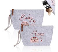 2 Piezas Pequeñas Neceser Mamá Baby,Embarazo para Neceser Mamá,con Cremallera Regalos de Nacimiento,Bolsas de Regalo para Mujeres Embarazadas,Para Bebés para Mujeres Embarazadas Nuevo Regalo
