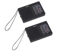 2 Piezas Pequeño Radio AM/FM | Radio Portátil de Onda Corta | Radiofonía Meteorológica Pilas | Radiofonía de Banda Completa de Gran Recepción | Auricular Conector Transistor Equipo de Audio con Cordón