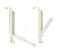 2 Piezas Perchero Puerta Plegable, Percha Puerta para 6 Perchas con Extensiones, Perchero Sin Taladrar para Dormitorio Salón Baño, Metal Colgador para Puertas Hasta 4,5 cm de Grosor (blanco)
