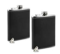 2 Piezas Petacas de Alcohol y 2 Embudo, RISVOWO Petacas de Alcohol de Acero Inoxidable, Licor Alcohol, Portátil Whisky Hip Flask para Escalada, Camping, Senderismo, Viajes