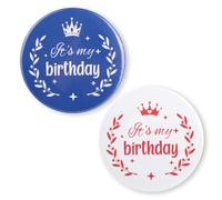 2 Piezas Pin de Cumpleaños, 5,8cm Botón It's My Birthday Pins con Insignias de Feliz Cumpleaños Decoraciones de Fiesta Atuendos Accesorios de Camisas para Niños Niñas Mujeres Hombres