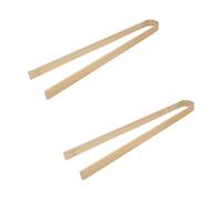 2 Piezas Pinza de Bambú para Heces de Mascotas Mango Largo | Ligera para Paseos, Uso en Casa, Apta para Bolsas y Arena, Color Beige