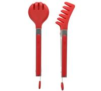 2 Piezas Pinza de Silicona, Pasta y Carne, Acero Inoxidable | Uso en Barbacoa y Olla Caliente, Manejo Ligero, Suave Utensilios, para Huevos y Verduras