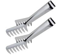 2 Piezas Pinza para Espaguetis de Acero Inoxidable, 1mm, Plata | Agarre Cómodo, Limpieza Fácil, Uso en Cocina del Hogar y Fiestas, Sujeción Segura
