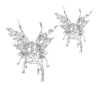 2 Piezas Pinzas Cabello de Metal Forma, Plata | Aleación, Estilo Elegante y Llamativo, para Mujeres y Niñas, Uso en Cumpleaños y Ejercicio