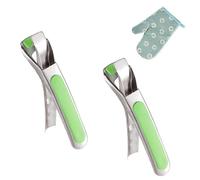 2 Piezas Pinzas Cocina Acero Inoxidable, MUNTE Pinzas Anti-calor para Platos 16.8cm, Clip Anti-quemaduras Tazón, Antideslizante, con Guantes Anti-escaldaduras, para Platos, Cuencos