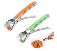 2 Piezas Pinzas de Acero Inoxidable para freidora de Aire, 16.5cm Pinzas para Horno con Mango de Goma, Unidades Pinza Antiquemaduras, para Platos Calientes, Bandejas, Cuencos, Utensilio de Cocina