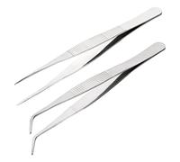 2 piezas Pinzas de Cocina Acero Inoxidable 16 CM Pinzas Rectas Pinzas Curvas Pinzas de Barbacoa utensilio de cocina Para Cocinar Decoración Decoración De Pasteles Abrazadera De Carne