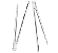 2 Piezas Pinzas de Cocina de Acero Inoxidable Largas | Acero Inoxidable Plata, Agarre Cómodo y Resistente a Ácidos, para Cocinar, Servir Snacks, Bbq Grill y Cocina