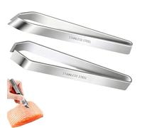 2 Piezas Pinzas de Cocina de Acero Inoxidable - Pinza para Espinas de Pescado y Pinzas Jamón, Ideal para Preparación de Pescado, Apicultura y Tareas de Cocina