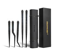 2 Piezas Pinzas de Cocina para Emplatar Ergonómicas para Alimentos, Pinzas Finas, Herramienta de Cocina de Chef para Alimentos y Reparaciones, Pinzas de Acero Inoxidable, Pinzas de