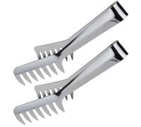 2 Piezas Pinzas para Pasta de Espaguetis de Acero Inoxidable, 1 MM | Acabado Plata, Agarre Cómodo y Sujeción Segura, Resistentes al Calor, Fáciles de Limpiar, Restaurante y Picnic