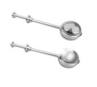 2 Piezas Pinzas para Té, IInfusor de Té en Acero Inoxidable Bola de Té con Mango Ergonómico para Hierbas y Especias Incluye 2 Cepillos de Limpieza Ideal para Té Suelto