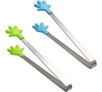 2 Piezas Pinzas Silicona Cocina,13cm Pinzas Freidora de Aire,Pinzas Cocina Silicona,Pinzas de Cocina,Pinzas Para Air Fryer,Mini Candy Bar Pinzas Multifuncionales de Acero Inoxidable Pinzas-2 Colores