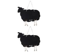 2 Piezas Pizarra Pequeña de Madera Oveja, Doble Cara, Colgante | Tablón Decorativo Negro, Escritura de Notas y Uso en Bodas, para Plantas y Mensajes