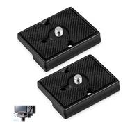 2 Piezas Placa Compatible con Manfrotto 200PL-14, Placa Liberación Rápida Zapatas de Liberación Rápida para Trípode, Placas de Montaje con Tornillo 1/4, Aleación de Aluminio, Superficie Antideslizante