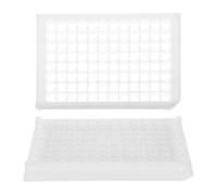 2 Piezas Placa de Cultivo Biológico de 96 Pocillos de Poliestireno | Diseño con Base Transparente, Estructura Independiente de Pocillos, Uso en Pruebas de Proteínas y Biología Celular