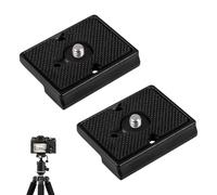 2 Piezas Placa de Liberación Rápida, Compatible con Cabezales de Trípode Manfrotto 200PL-14 128RC/128RCNAT, 141RC/141RCNAT Plate Manfrotto, Incluye Tornillo de 1/4", para DSLR y Cámaras Sin Espejo