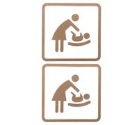2 Piezas Placa para Cambiar Pañales Braille Dorada, Señal Moderna | Acrílico, Metal y ABS, Respaldo Autoadhesivo, Visibilidad Mejorada, para Pared del Baño y Puerta