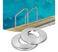 2 Piezas Placas de Escudo para Escaleras de Piscina, Cubiertas de Pasamanos de Piscina de 4,2 cm Escudos de Acero Inoxidable para Tubo de Escalera para Piscina