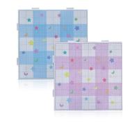 2 Piezas Placas para Cuentas para Planchar, 14x14cm Plantillas Cuadradas con Estampado de Luna y Estrella, Base para Manualidades Pixel Art y Cuentas de 5mm para Niños y Adultos