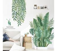 2 Piezas Planta Tropicales Vinilos, Pegatinas de Planta Tropicales, Vinilo Decorativo Hoja Planta Tropical, Pegatinas de Pared Planta Tropicales, Sala de Estar, Comedor, Pared de Fondo de TV Etc