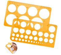 2 Piezas Plantilla de Circulo de Dibujo, Círculo Plantillas Claramente Graduada, Reglas Dibujo Tecnicos con 43 Círculos, Plantilla de Dibujo Geométrico, Plantillas Circulares para Medir, Dibujar