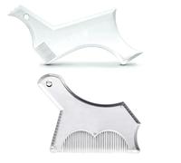 2 Piezas | Plantillas para Barba para Perilla, Patillas, Cuello, Bigote | Herramienta para Peinar Barba | Plantilla para Contorno de Barba | Plantilla para Línea de Barba