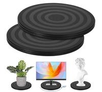 2 Piezas Plataforma Giratoria, 20cm Plato Giratorio, Base Giratoria TV, Mesa Giratoria de 360 Grados, Soporte Giratorio con Rodamientos de Bolas de Acero, Soporte para Monitor de PC Plantas Bonsái