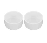 2 Piezas Plato de Condimentos de Cerámica Redondo Blanco, 100 Ml | Ahorra Espacio al Apilar, Acabado Liso y Ligero, para Salsas y Aceite de Oliva