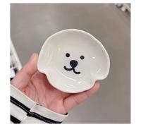(2 Piezas) Plato Pequeño De Cerámica Hogar Lindo Inmersión Salsa Soja Condimento Sushi Vinagre (Plato para cachorros,Blanco)