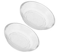 2 Piezas Plato Rallador de Ajos Manual de Vidrio Transparente | Cuenco Redondo Integrado, Superficie Lisa y Fácil de Limpiar, para Patatas y Acompañamientos, Uso Compacto