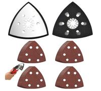 2 Piezas Platos de Lija Triangulares Almohadilla de Lijado Triangular 93mm Hojas de Lija Triangulares con 20 Placas 320-800 Grano para Madera, Metal, Plástico Duro, Yeso