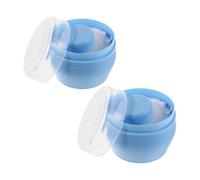 2 Piezas Polvera con Borla Portátil para Polvos de Ñiño, Azul
