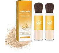 2 Piezas Polvos Minerales Protector Solar, Polvo Fijador de Protección Solar Mineral, SPF 50 PA ++ Ligero Transpirable Control de Aceite Acabado Mate Natural