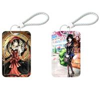 2 piezas porta tarjetas Anime Date a Live Tokisaki Kurumi con Lanyard | Para tarjeta de identificación, escuela, oficina, cantina, autobús (7)