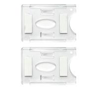 2 Piezas Porta Tickets para Coche, Soporte Tarjeta Parabrisas de Plástico Transparente con Adhesivo, Porta Tarjetas Coche para Ticket de Aparcamiento, Permiso de Residencia y Notas, 90x60mm