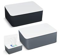 2 Piezas Porta Toallitas Bebe, Caja para Toallitas Húmedas con Tapa Sello Caja para Toallitas rectangular, Dispensador de Toallitas Húmedas para Inodoro, Baño