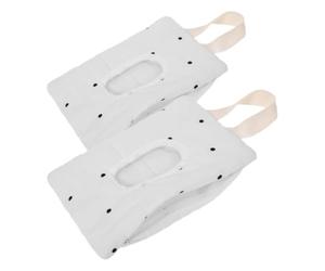 2 Piezas Porta Toallitas para Bebés Recargable de Algodón Blanco | Gran Capacidad, Bolsa Colgante para Salidas, Instalación Trasera en Asientos, Evita Humedad