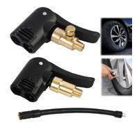 2 Piezas Portabrocas de Aire para Neumáticos, Manguera de Extensión para Inflador de Neumáticos de Coche y Camión, Clip de Bomba de Aire para Válvulas de Neumáticos, Uso Universal