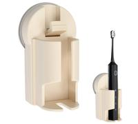 2 Piezas Portacepillos de Dientes Pared sin Taladrar Porta Cepillos de Escova Dientes Electrico Baño Soporte Pared Cepillo Organizador Toothbrush Holder Wall Travel - Blanco