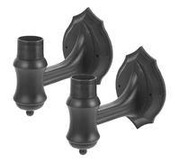 2 Piezas Portalámparas de Pared Decorativo de Plástico Negro | Base de Luz de Pasillo, Diseño Simple y Clásico, Uso en Baño y Espacio Compacto
