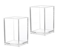 2 Piezas Portalápices Acrílico, 10 x 6,5 x 6,3cm Portalápices Transparente Compartimento para Bolígrafos para Oficina Escuela Hogar