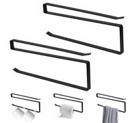 2 Piezas Portarollos Cocina, Negro Portarrollos Papel Cocina sin Tornillos, Porta Rollo Cocina, Rollo de Papel Titular, Soporte Papel Cocina para Cocina, Baño, Armarios